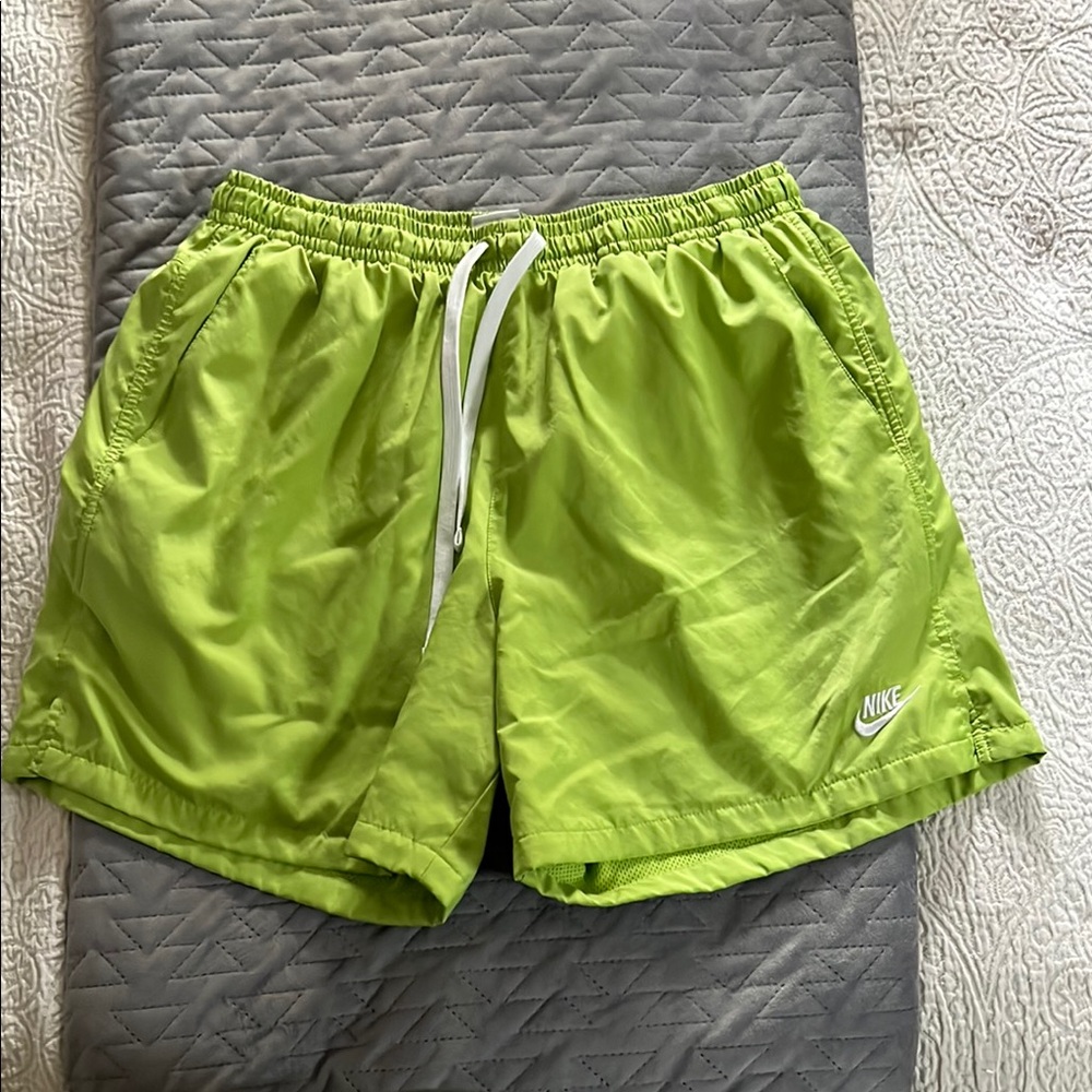 Nike Green Athletic Shorts with Elastic Waistband
